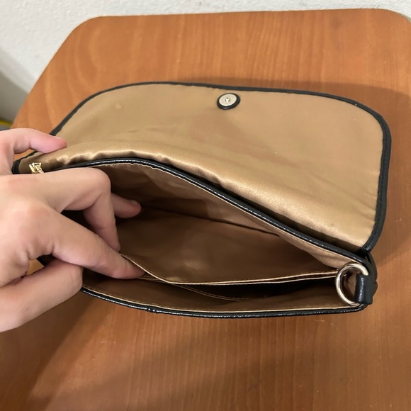 COACH Park Pebbled Black Leather Wristlet Brown Hangtag Travel Handbag Business - Picture 10 of 11